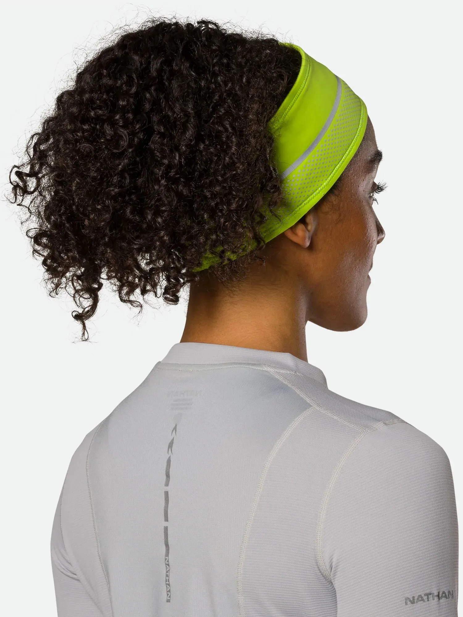 Nathan | HyperNight Reflective Headband | Hi Vis Yellow/Geo Print