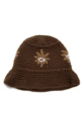 Nature Buddy Crocheted Bucket Hat - Earthy Brown