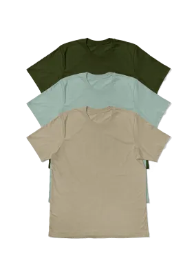 Nature's Harmony: Men's Short Sleeve Crew Neck 3-Pack