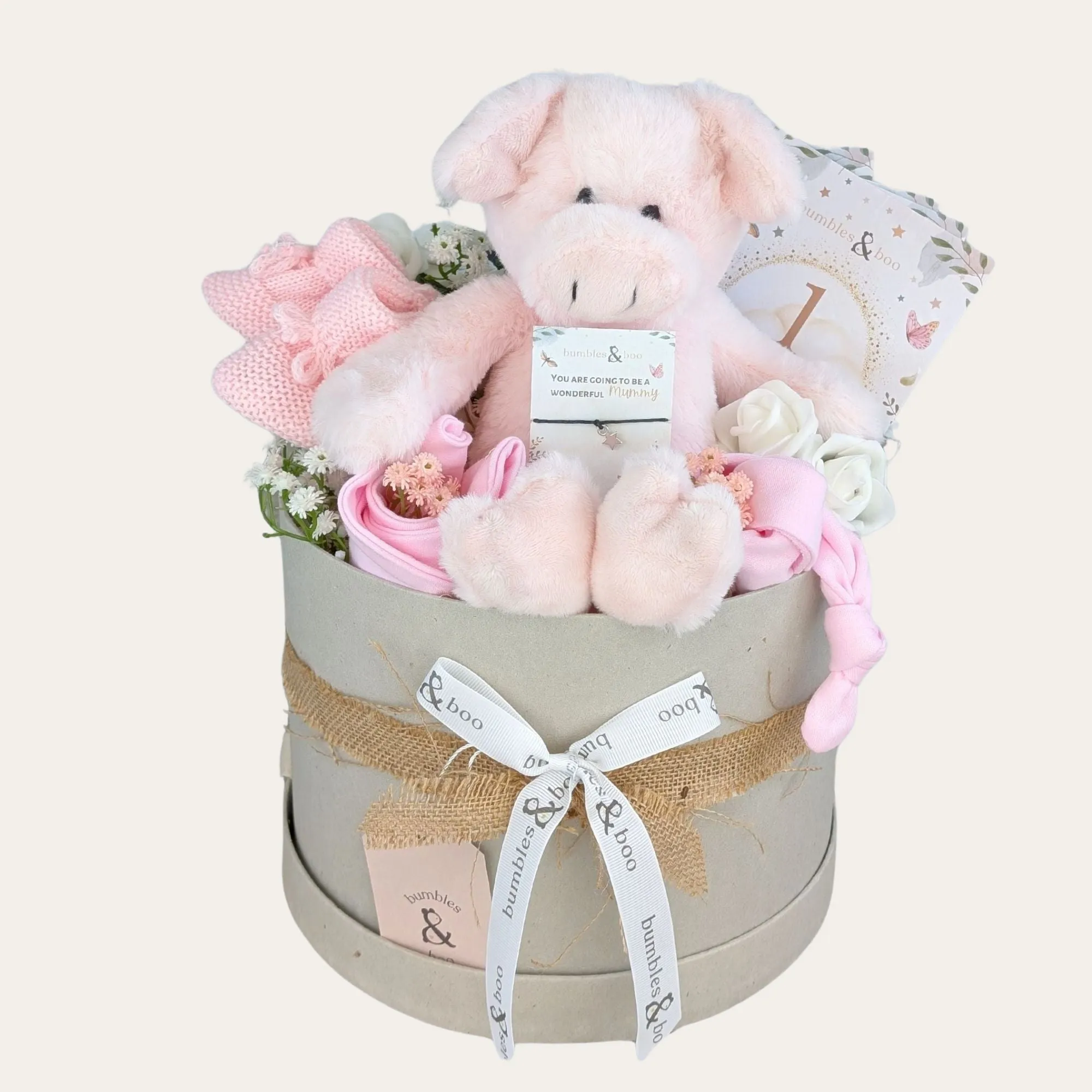 New Baby Girl Gifts Box Love to Hug "Piggy" Cuddles