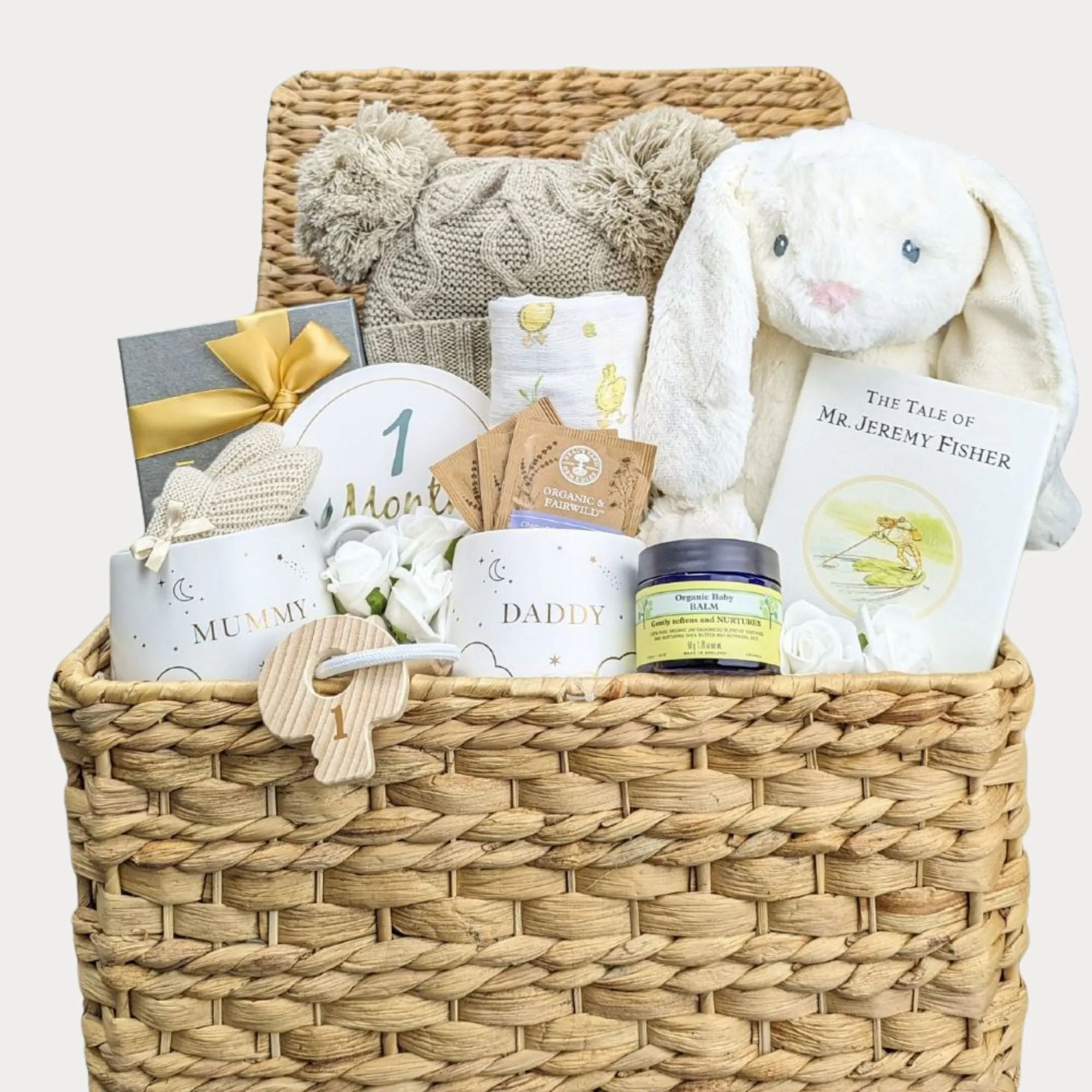 New Parent & Baby Gifts Basket Sweet Lullaby Bunny & Book