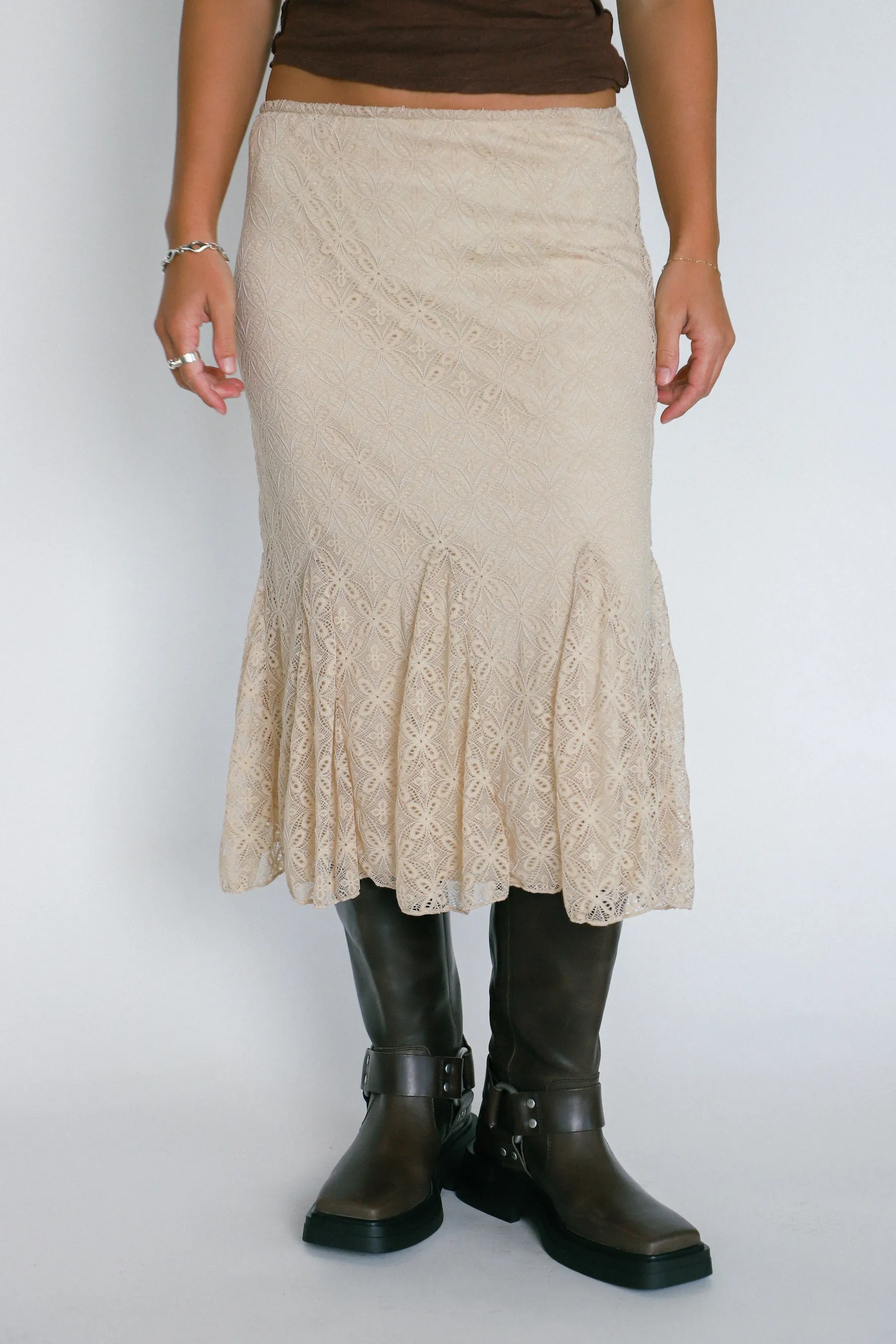 Nude Lace Betharia Skirt