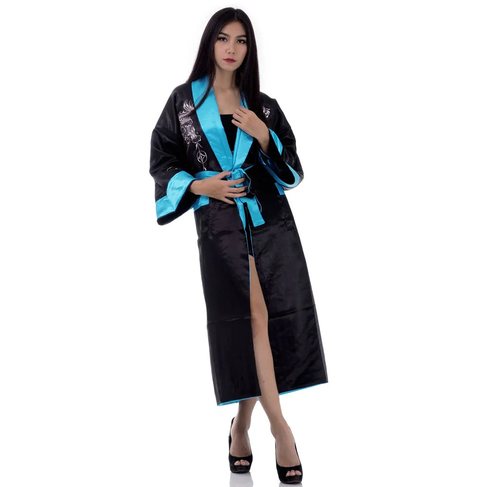 Ocean Dragon Reversible Kimono Robe for Women