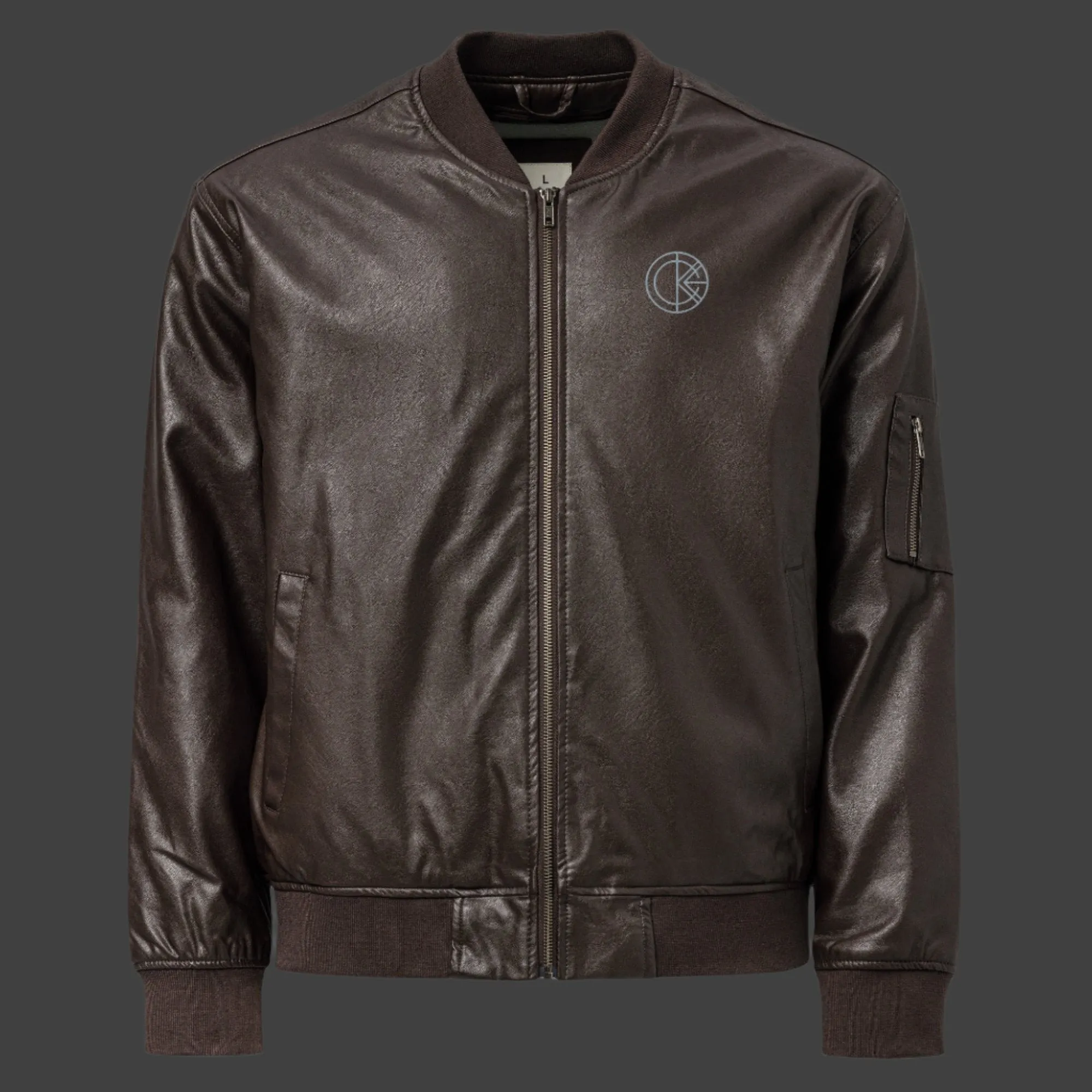 OKENNADA "Boundless Bold" Faux Leather Bomber Jacket