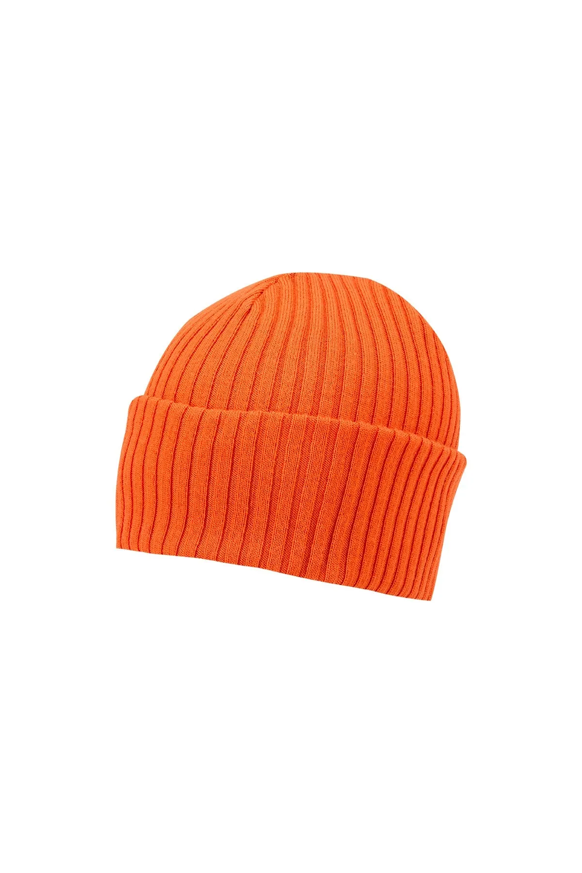 ORANGE MERINO KNIT BEANIE