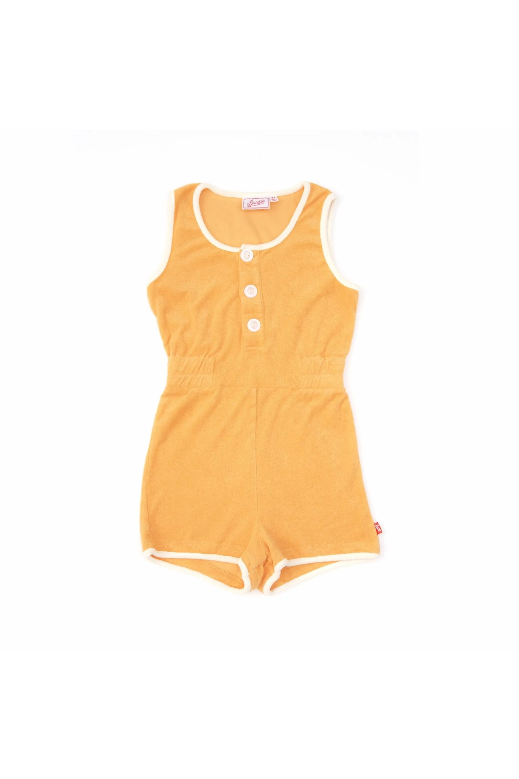 Orange Poppy Terry Romper