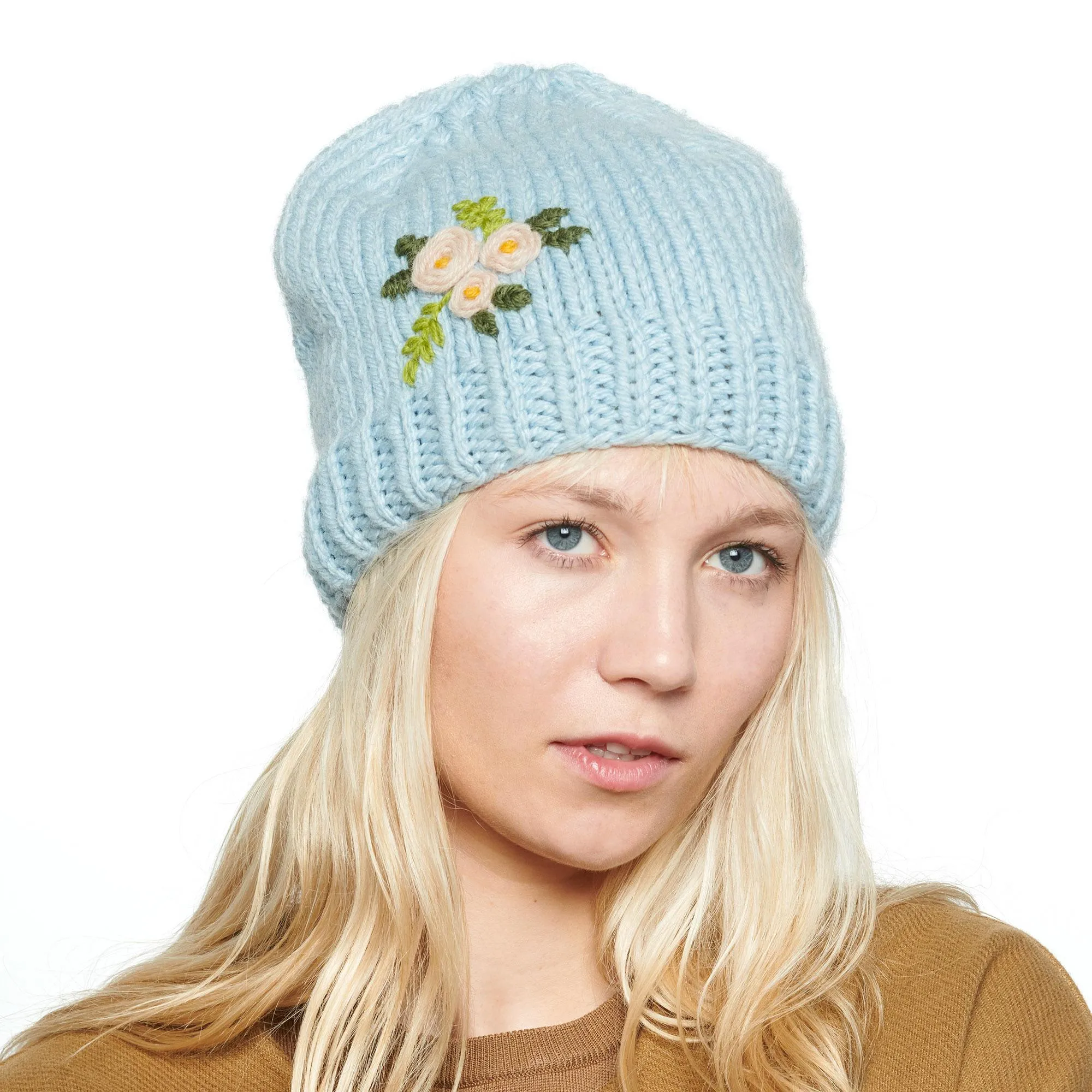 Patons Lovely Floral Knit Hat