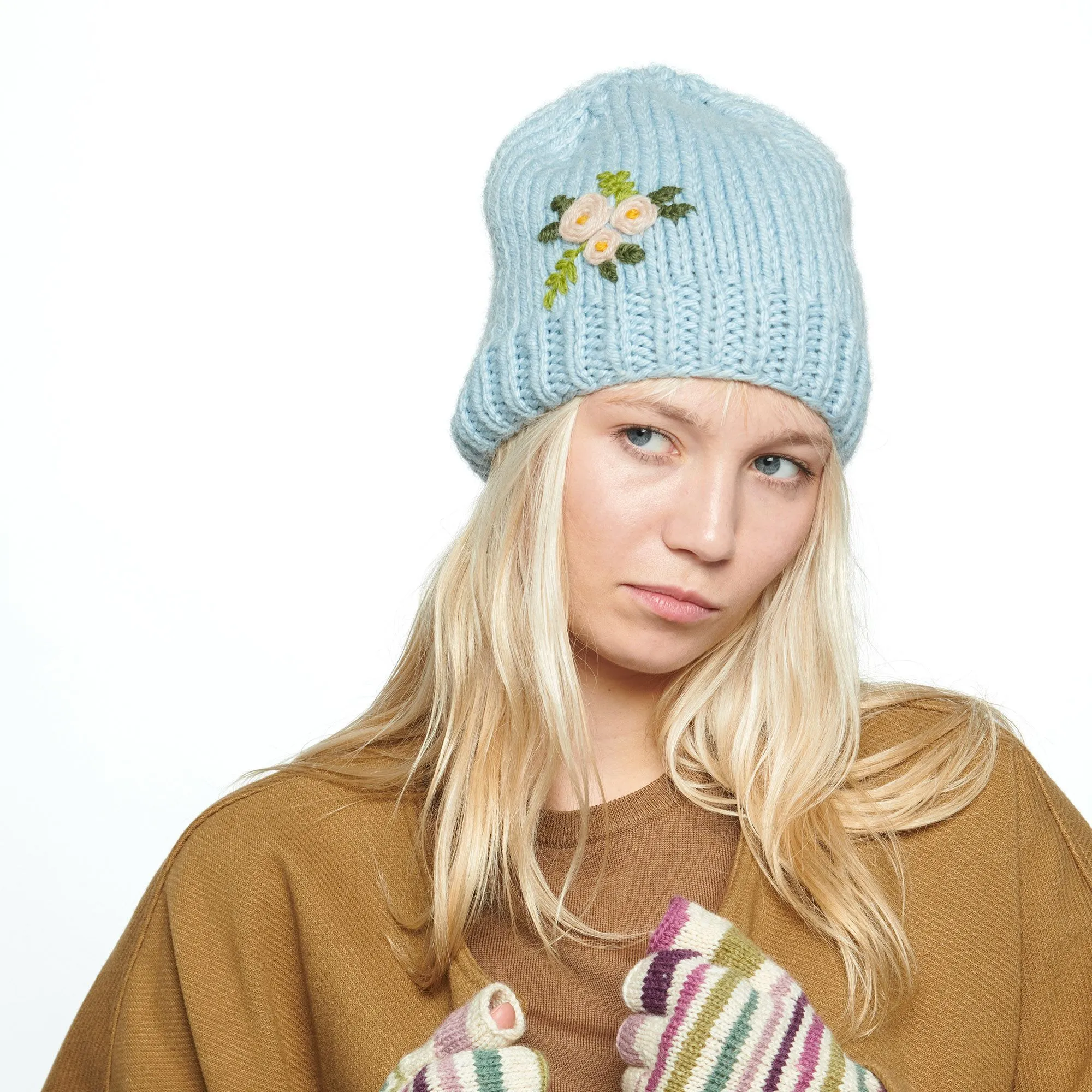 Patons Lovely Floral Knit Hat