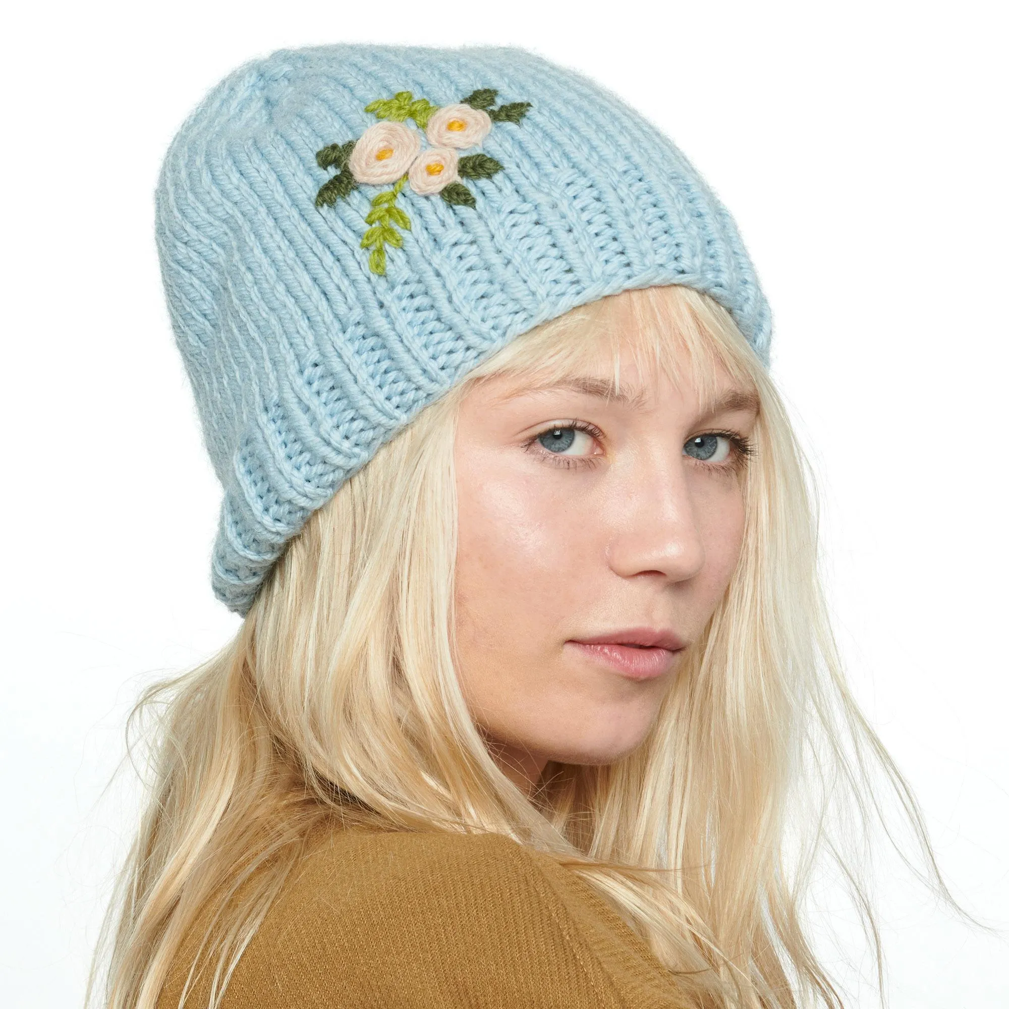 Patons Lovely Floral Knit Hat