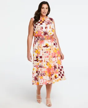 Plus Size 100% Cotton Tiered Midi Dress