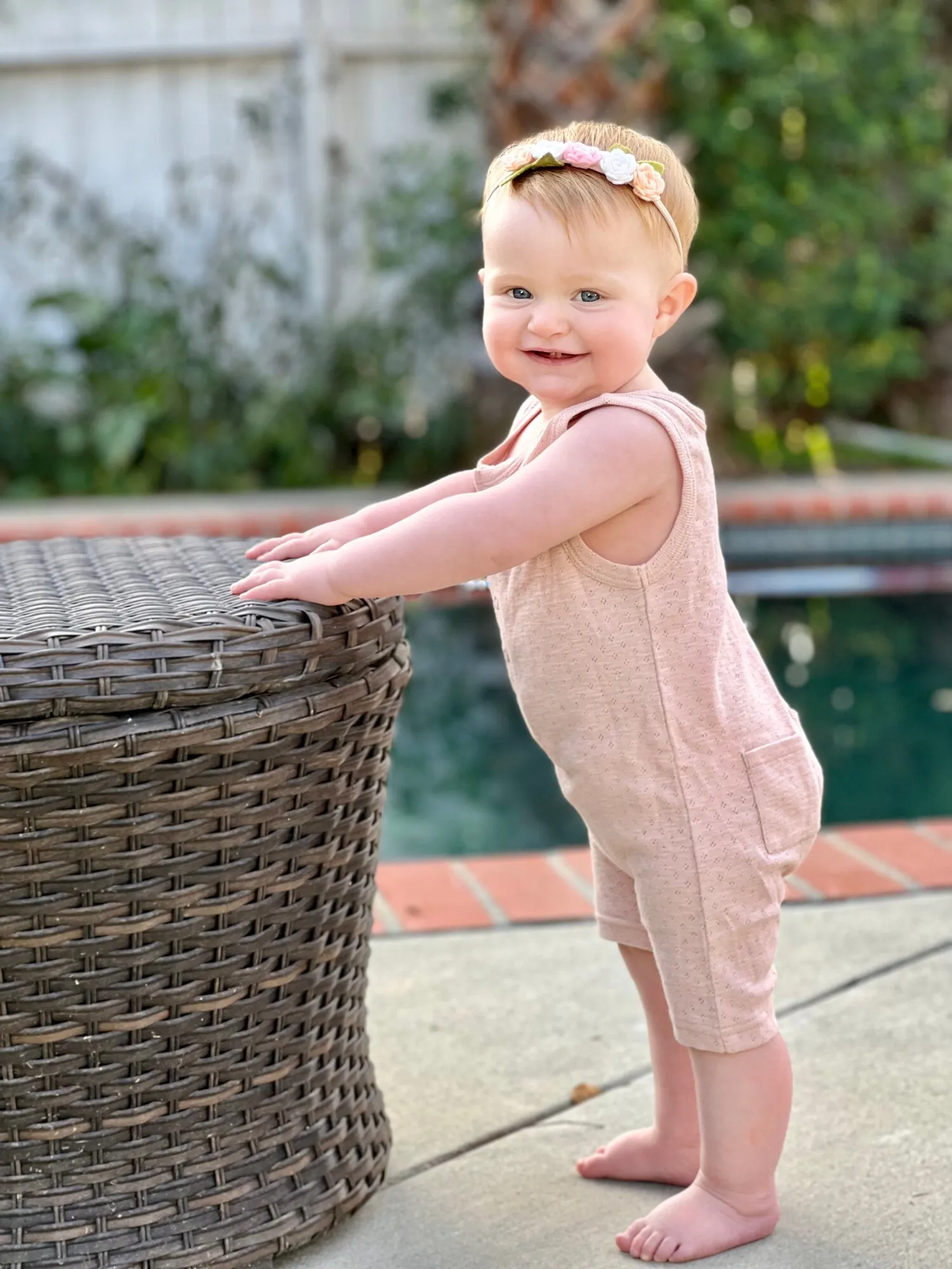 Pointelle Sleeveless Rompers