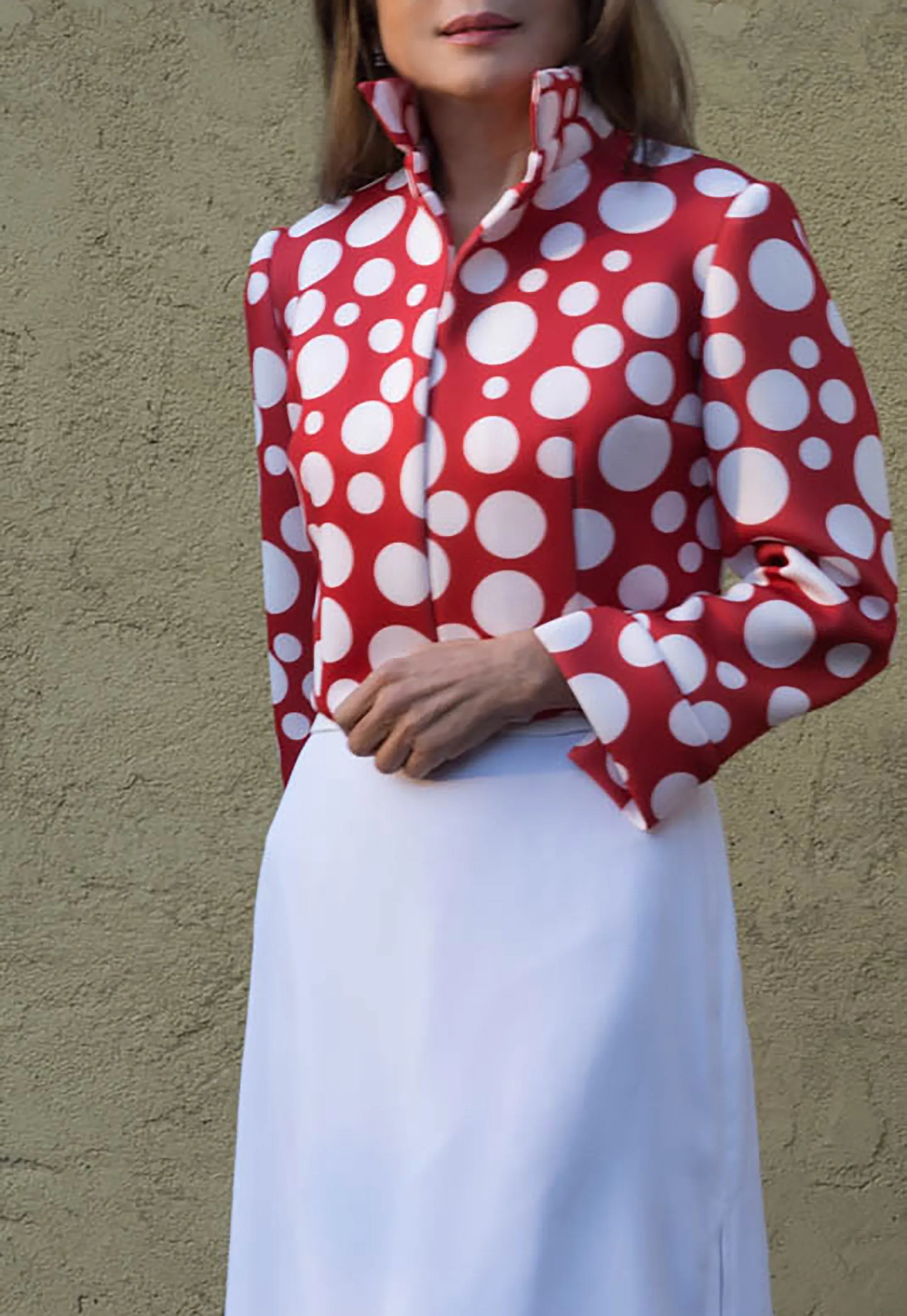 Polka Dot Print  Crop Jacket