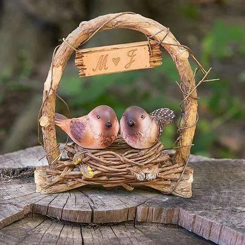 "A Love Nest" - Love Birds in Archway Cake Topper (Pack of 1)