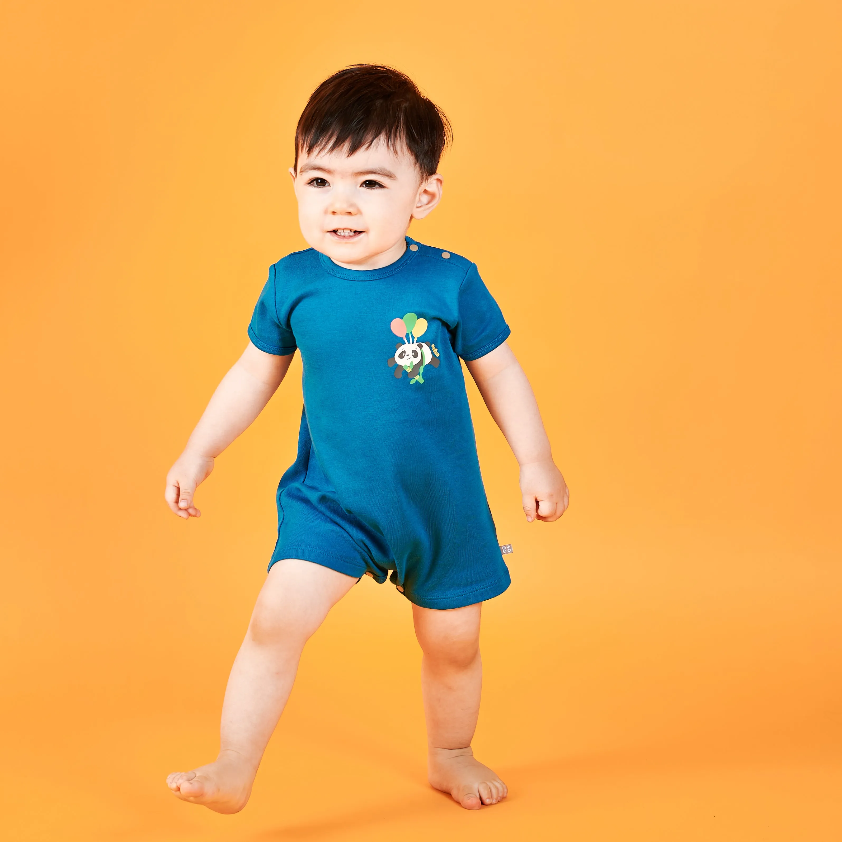 Rainbow Safari Short Sleeve Baby Romper Playsuit (Blue)