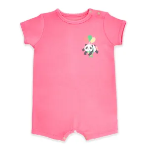 Rainbow Safari Short Sleeve Baby Romper Playsuit (Pink)