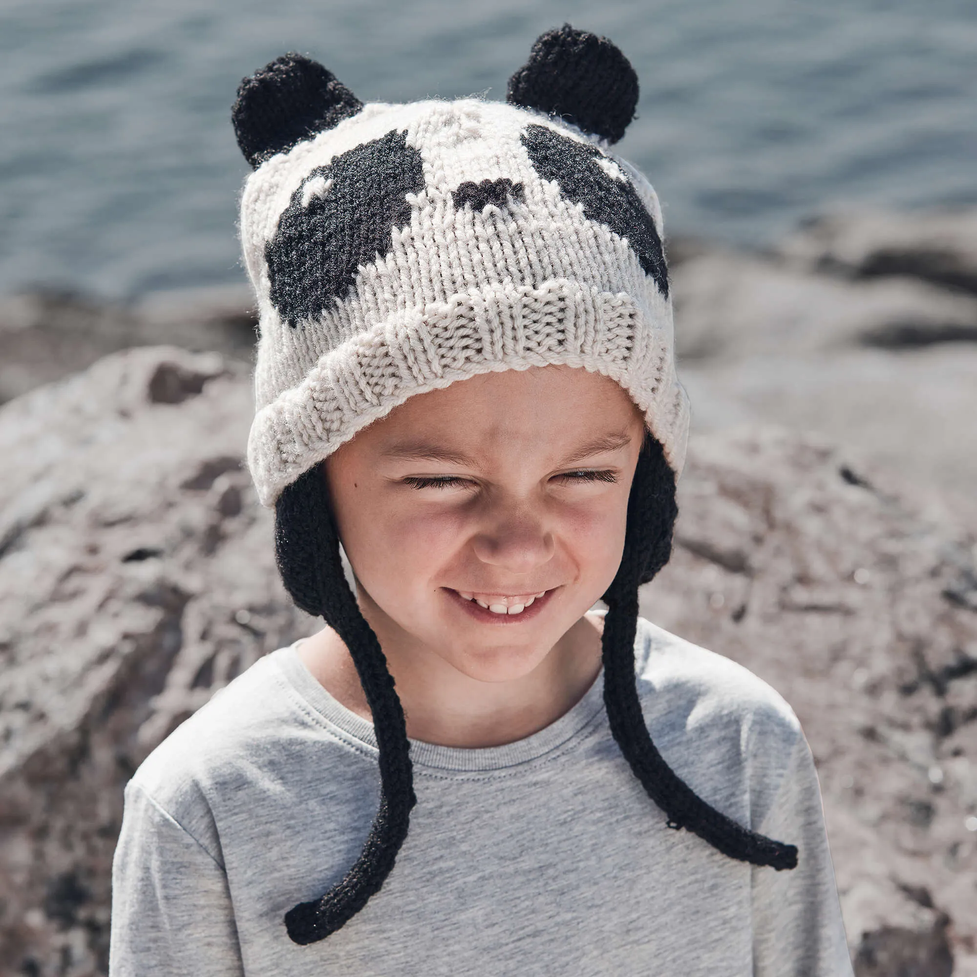 Red Heart Kids Knit Panda Hat