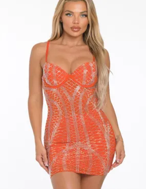 RHINESTONE MESH SLEEVELESS BODYCON
DRESS (C43)