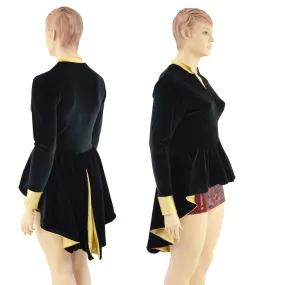 Ringmaster Mini Dress with Stella Collar, Cuffs and Tuxedo Peplum