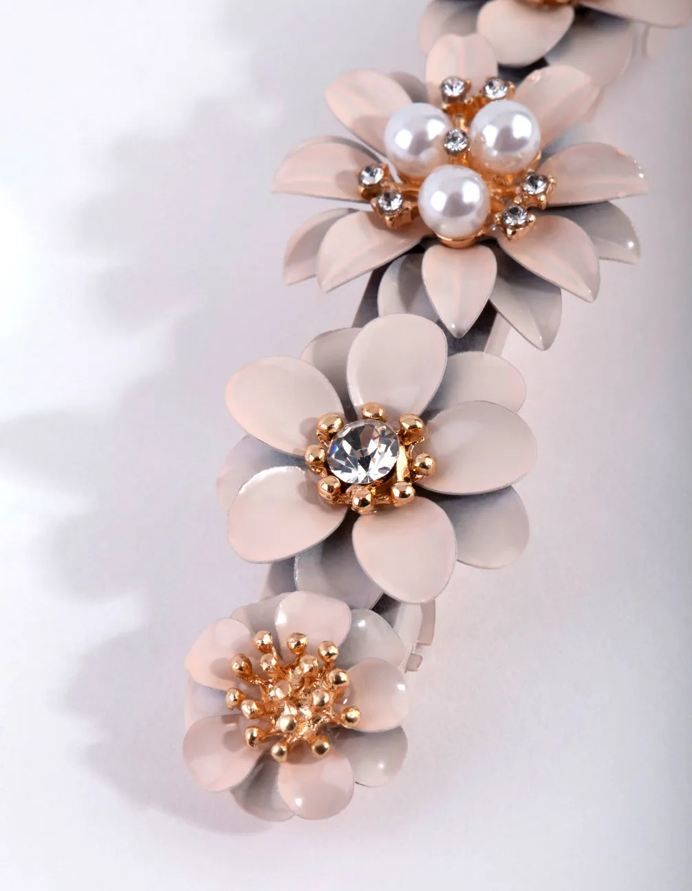 Rose Gold Pearl Flower Cluster Clip