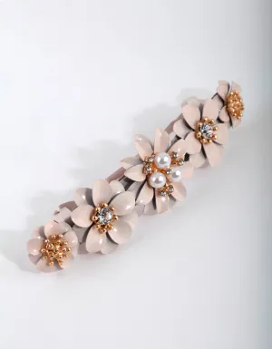 Rose Gold Pearl Flower Cluster Clip