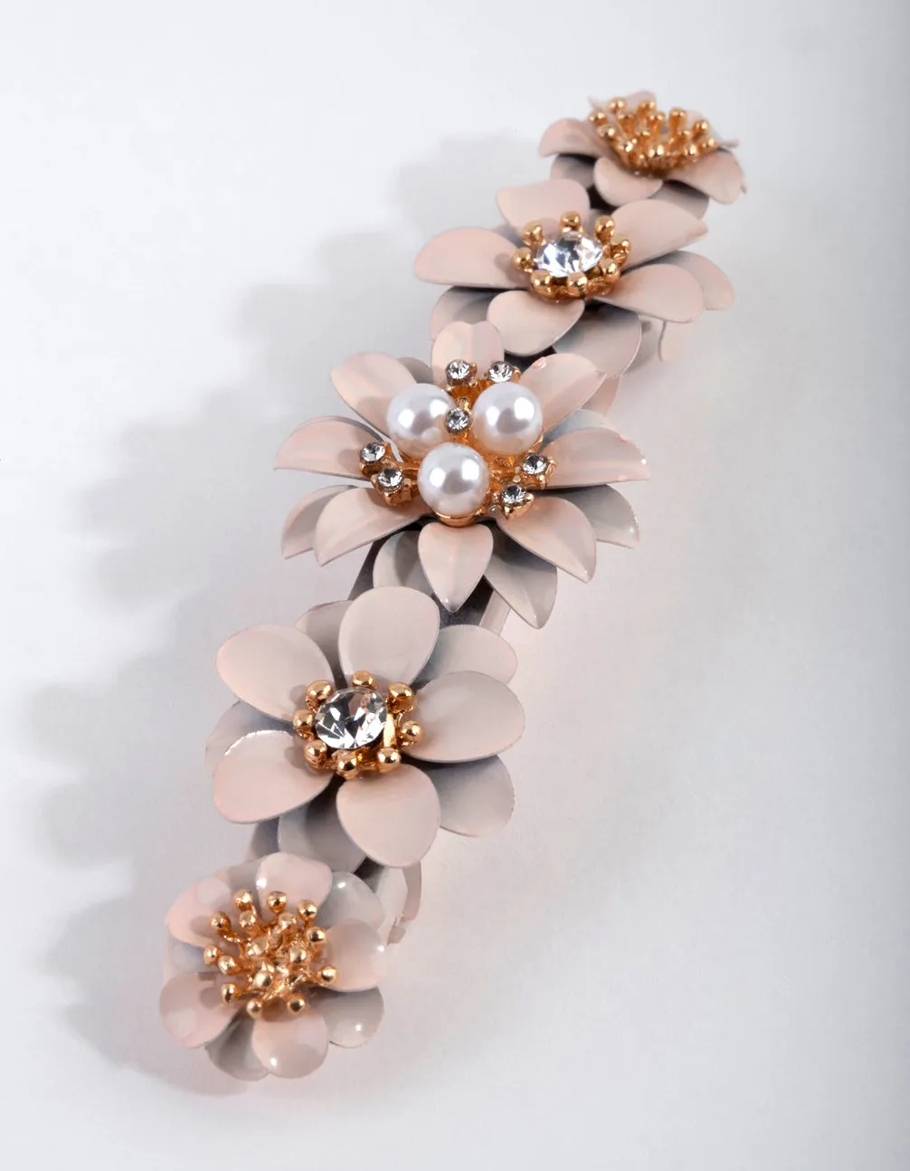 Rose Gold Pearl Flower Cluster Clip