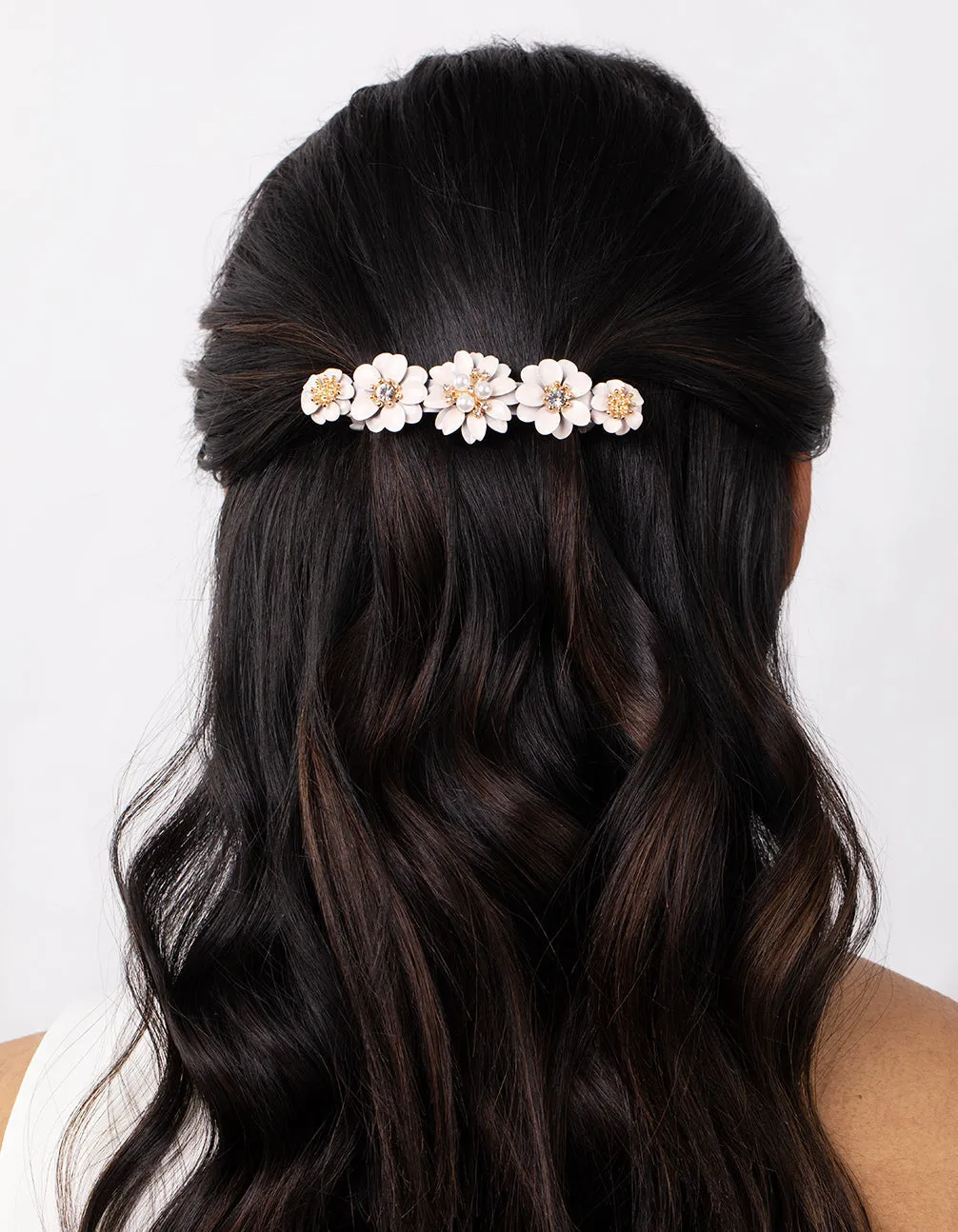 Rose Gold Pearl Flower Cluster Clip