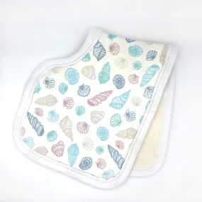 Seashells Ocean Print Burp Cloth - Organic Cotton