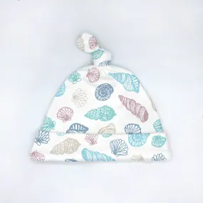 Seashells Organic Cotton Baby Hat (0-3M)