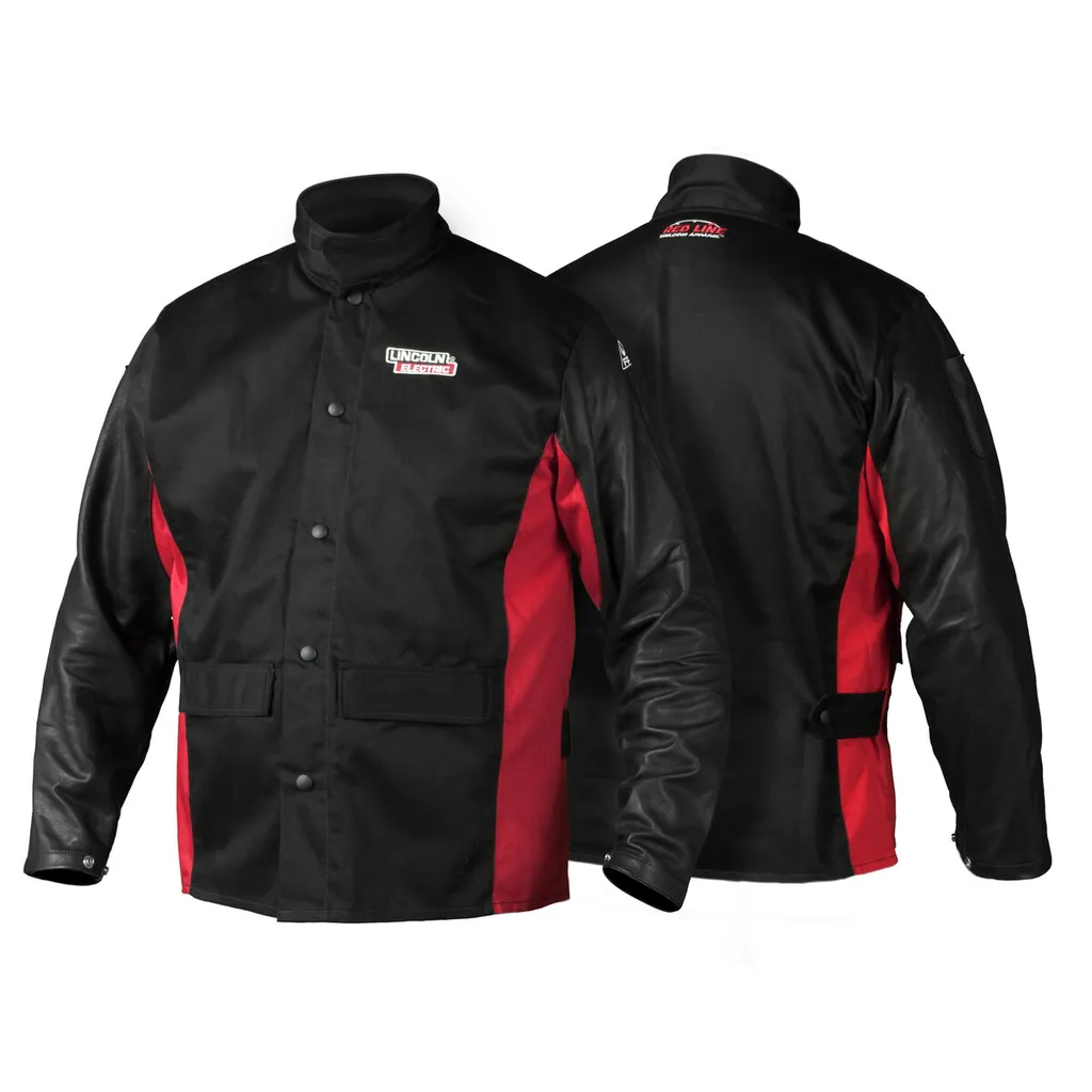 Shadow Grain Leather Sleeved Welding Jacket - Large