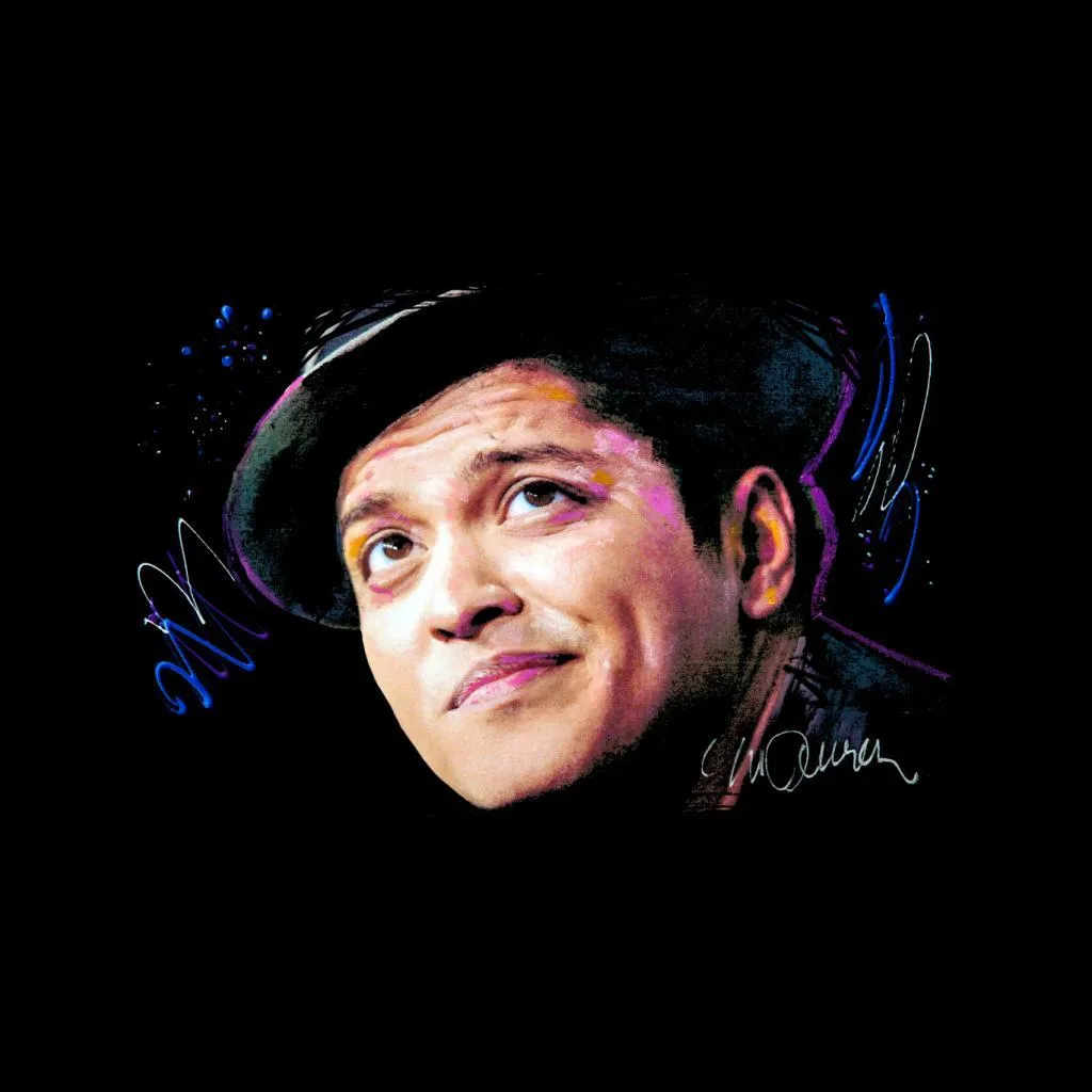 Sidney Maurer Original Portrait Of Bruno Mars Hat Men's T-Shirt