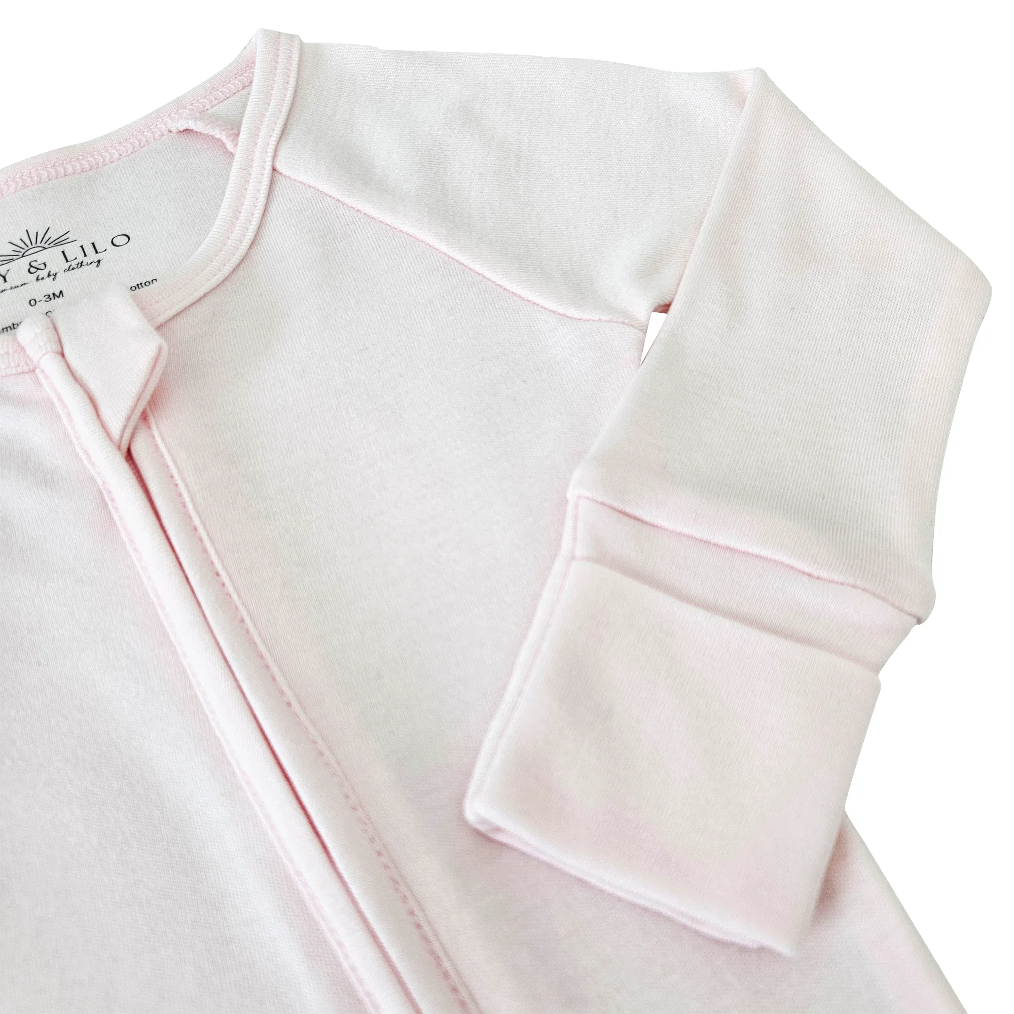 Smart Bamboo Zipper Romper   Swaddle Set - Shades of Pink (0-3 Months)