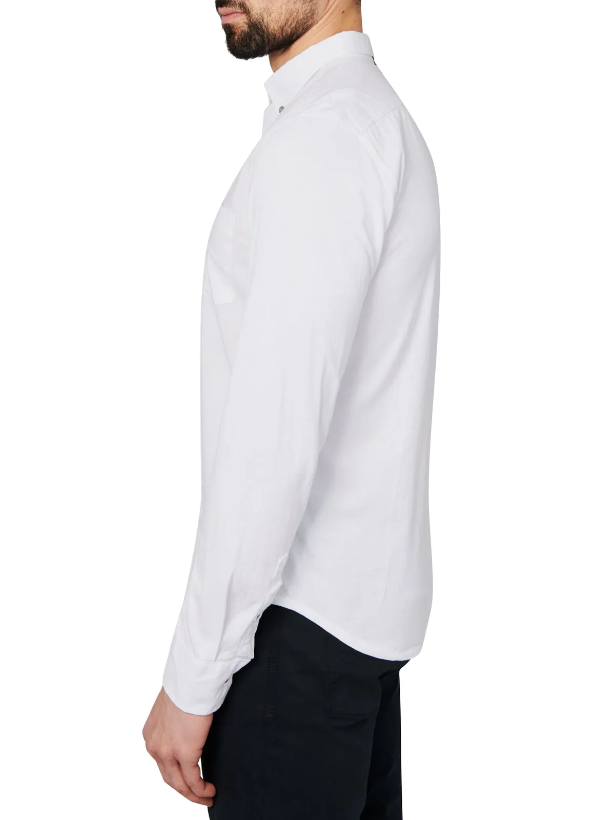 Solid Reworked Long Sleeve Shirt