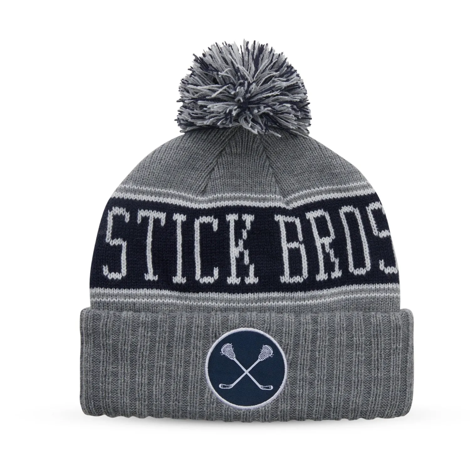 Stick Bros Grey and Navy Knit Hat