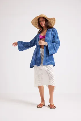 STRIPED KIMONO - NAVY