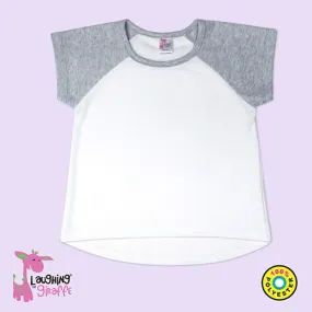 Sublimation Toddler Short Sleeve Raglan High-Low Heather Gray