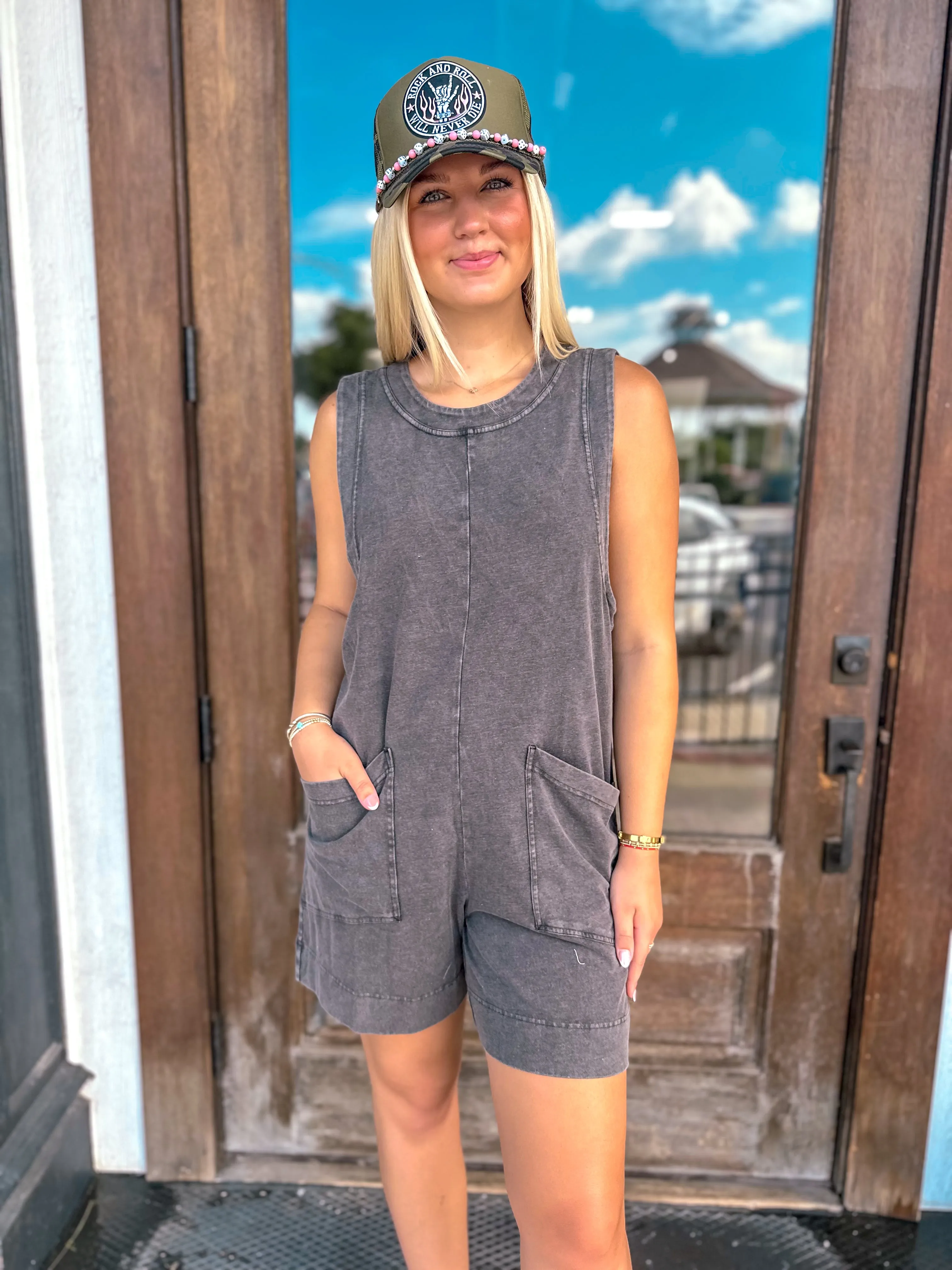 Taking Your Time Romper - Black