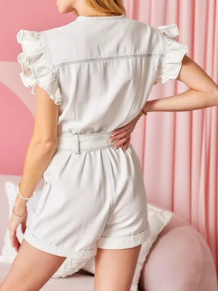 TEEK - Ruffle Shoulder Romper