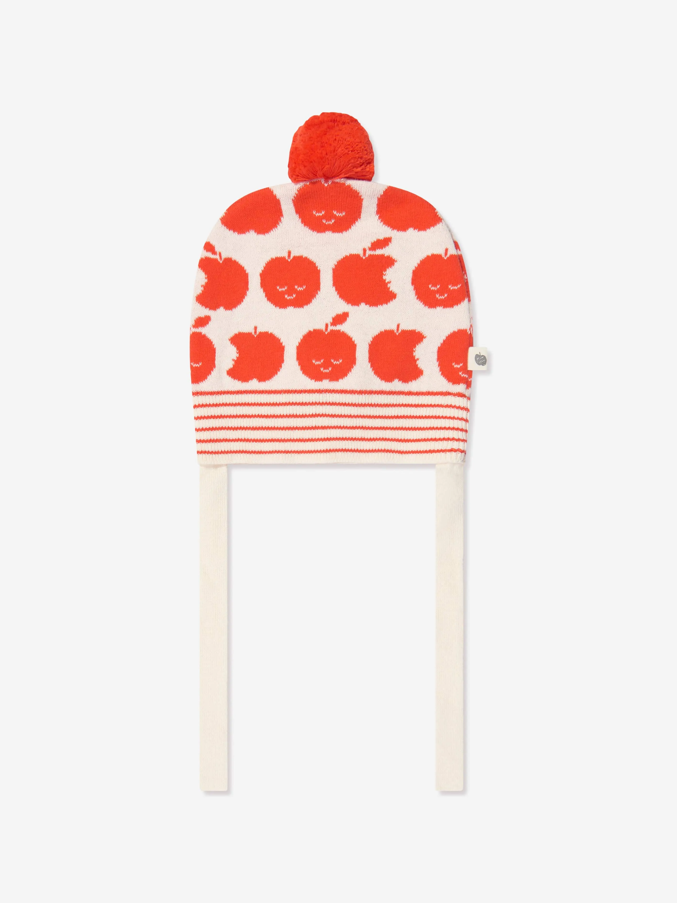 The Bonnie Mob Kids Apple Knit Bobble Hat in Red