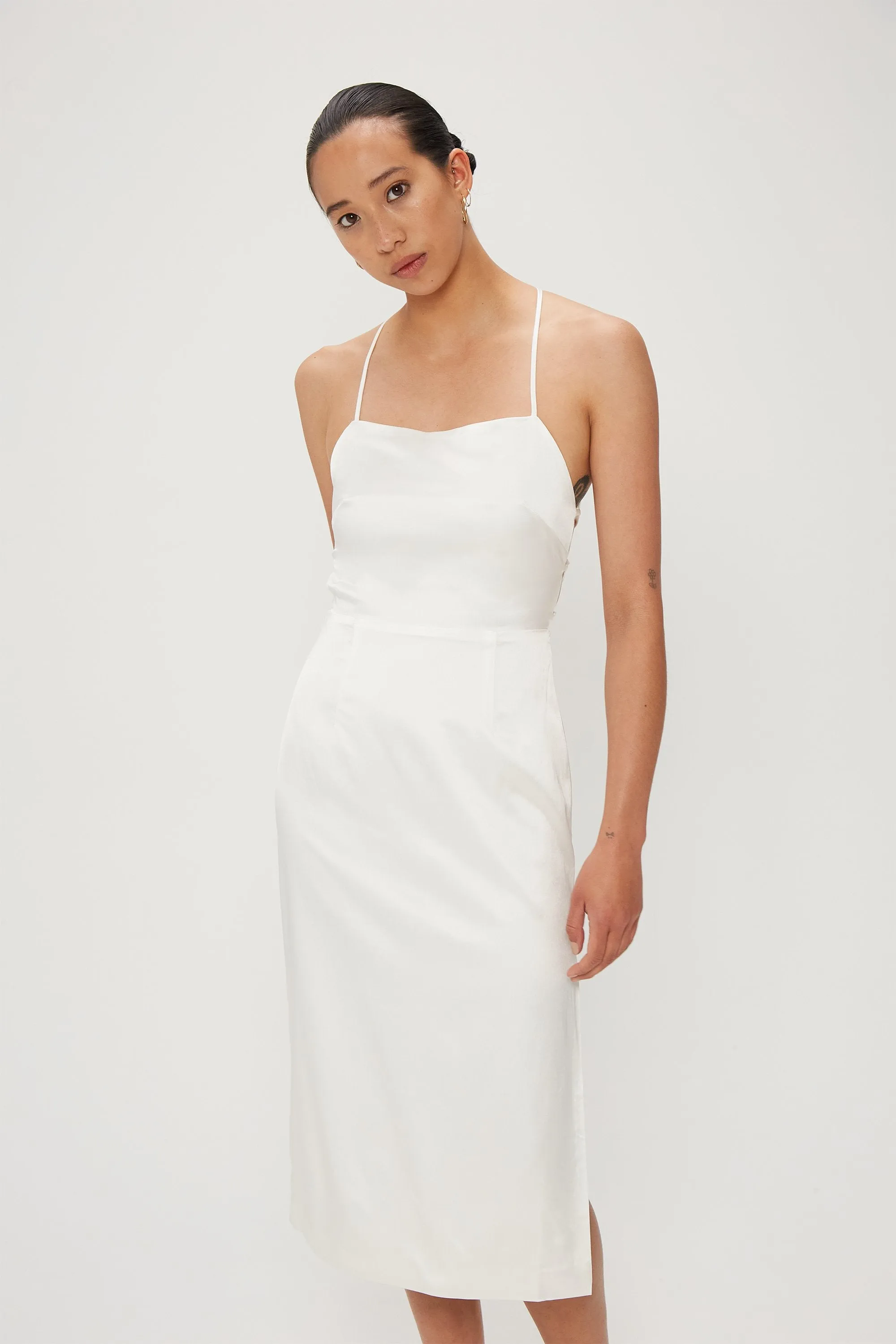 Third Form Long Nights Lace Back Dress - Off White