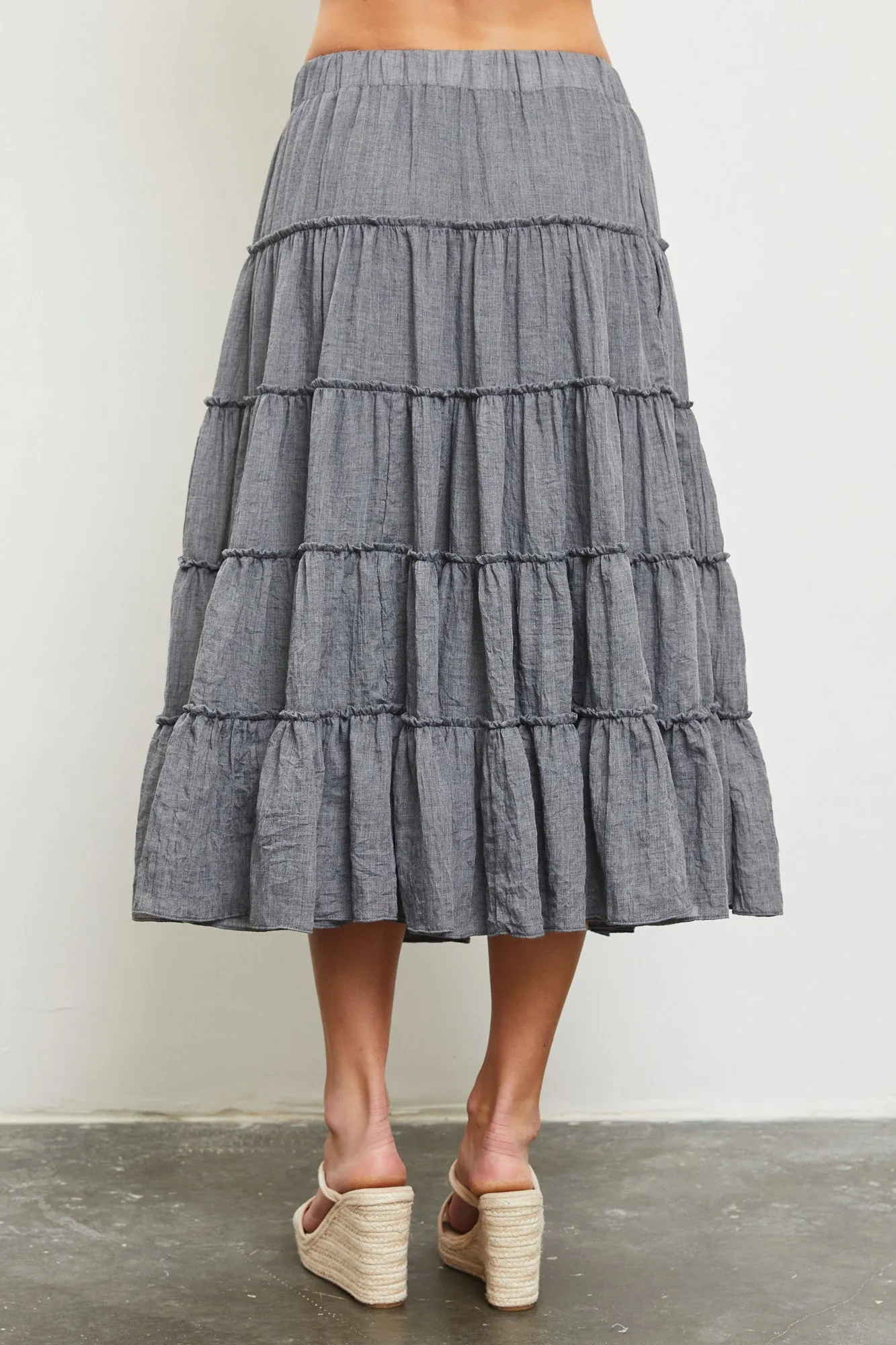 Tiered Midi Skirt