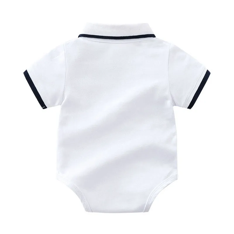 Top and Top Summer Fashion Newborn Boys Formal Clothing Set Cotton Romper Top  Shorts