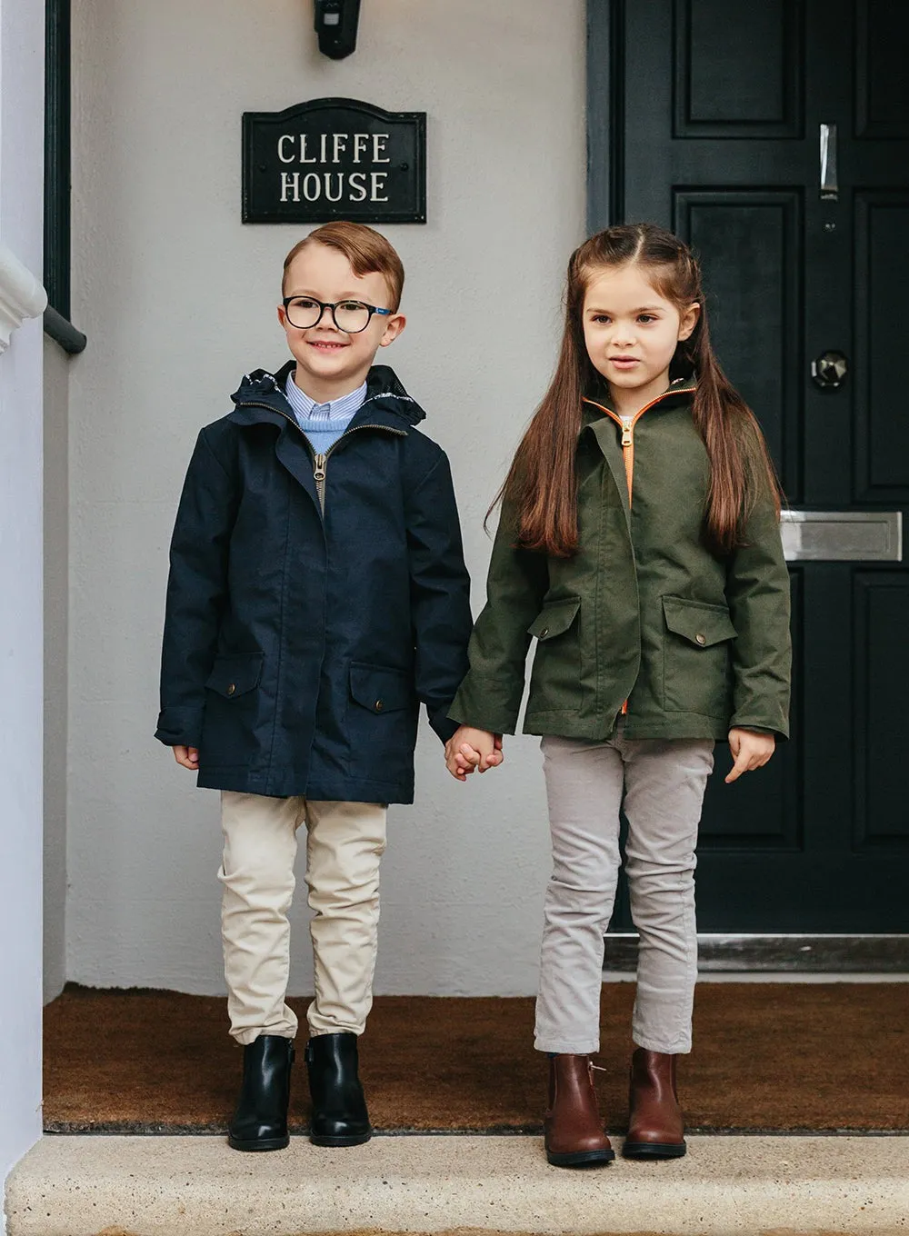 TROY London Wax Waterproof Jacket in Navy