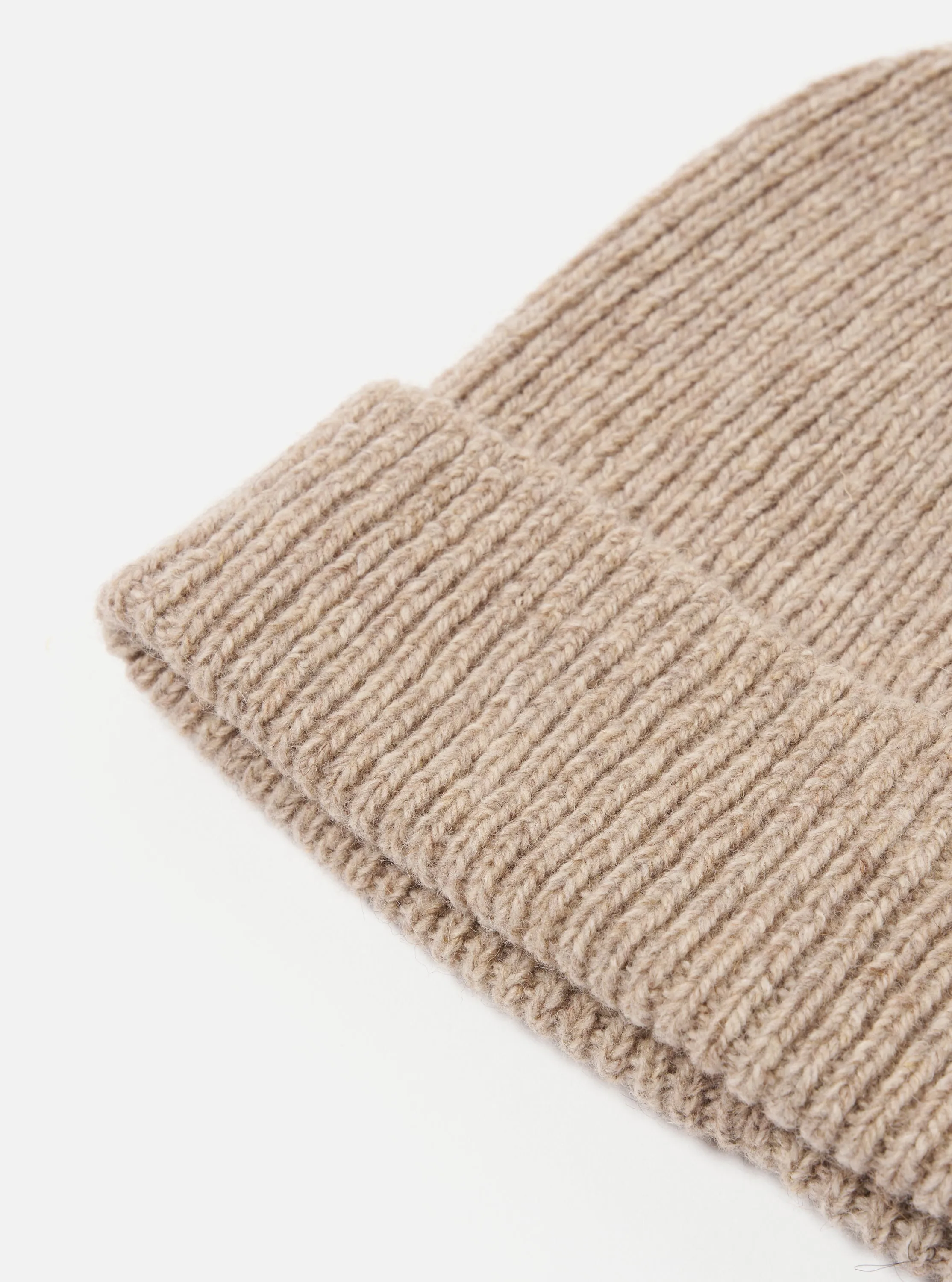 Universal Works Watch Cap in Fawn Eco Wool