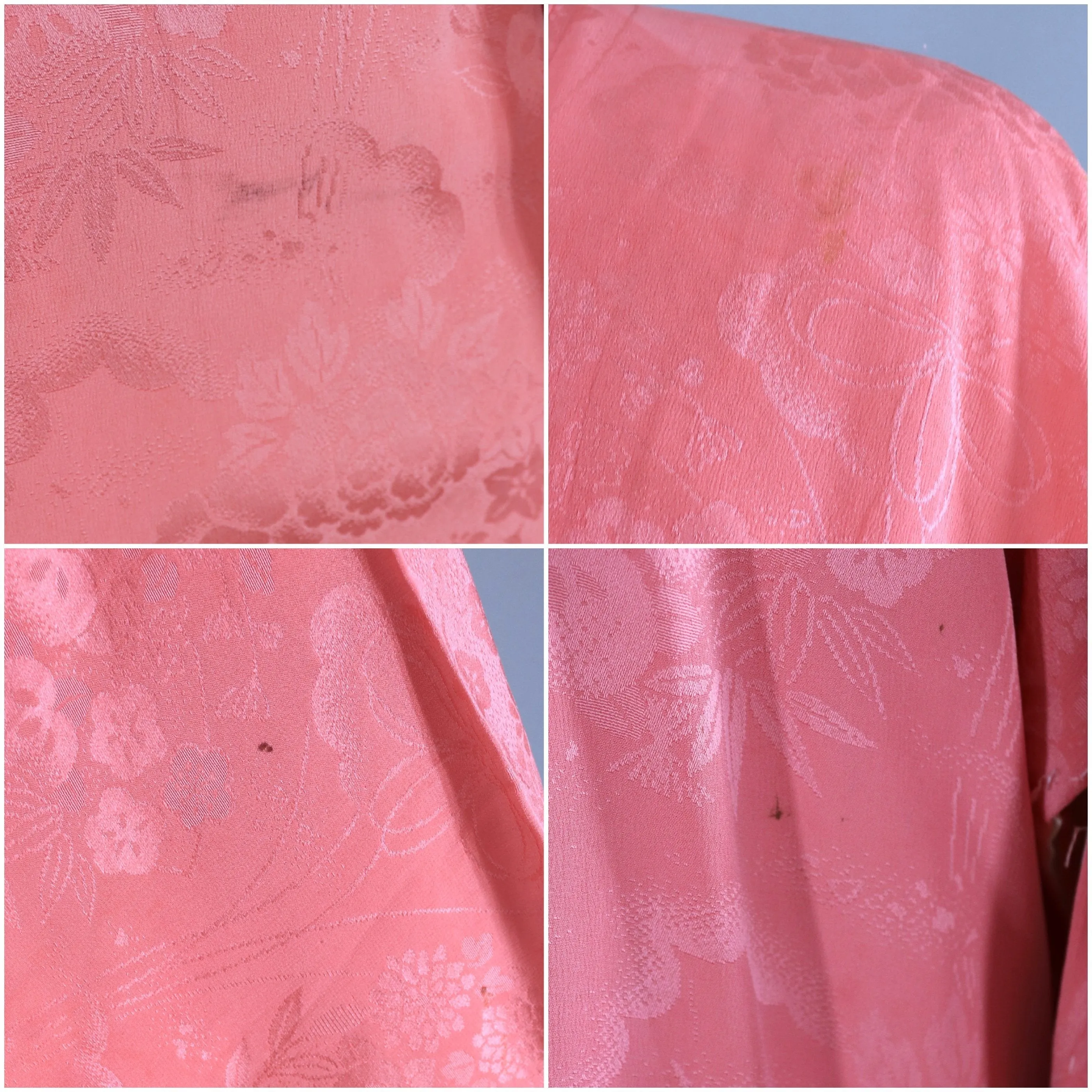 Vintage 1930s Silk Haori Kimono Cardigan / Carnation Pink