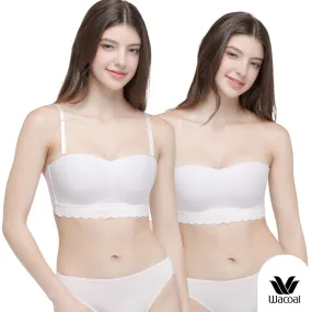 Wacoal Go Girls Smart Size Wavy Top บราเกาะอกไร้โครงวาโก้ 2 ชิ้น รุ่น WB3Y31/WB3231 สีเบจ (BE)