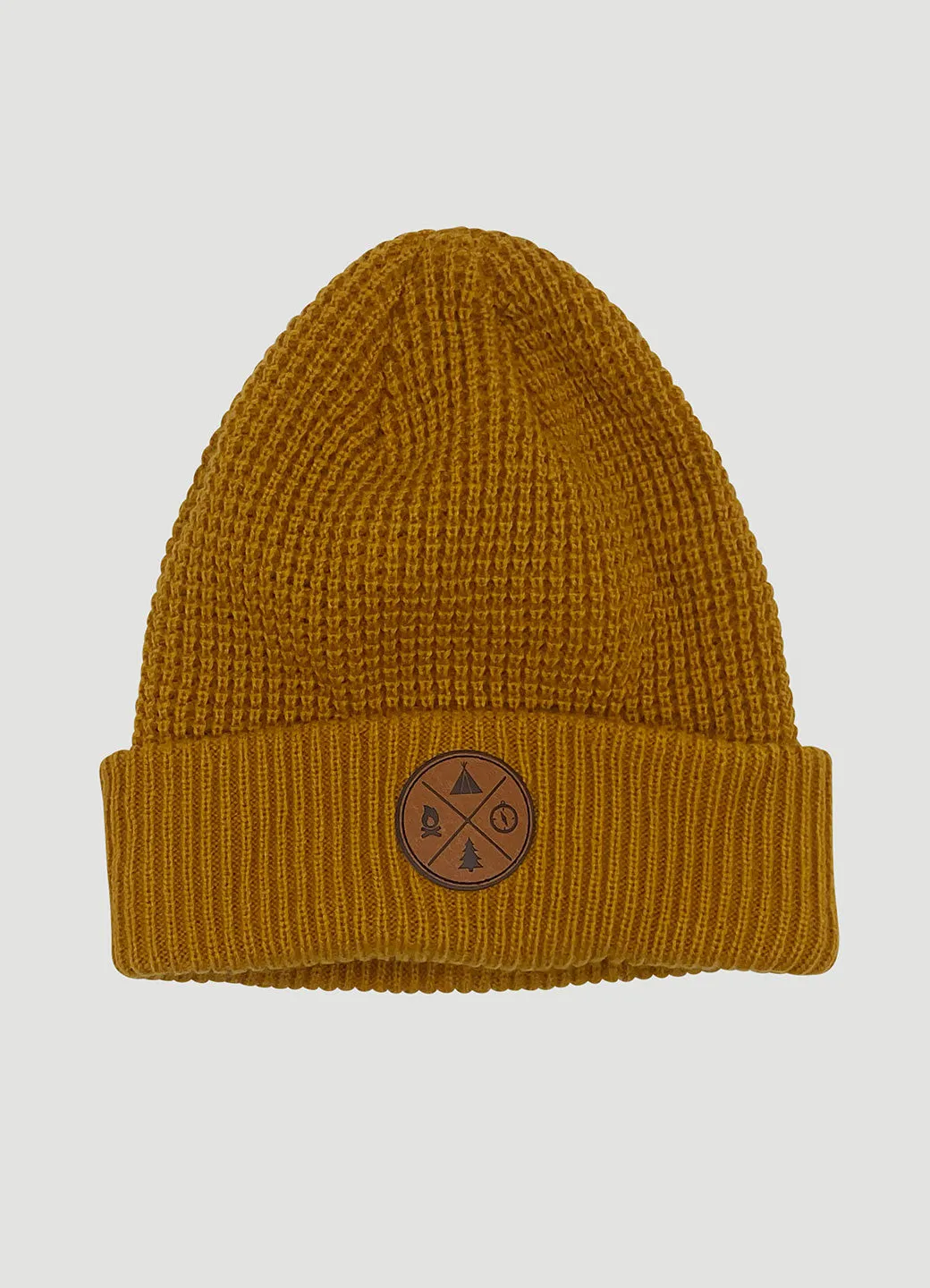 Waffle Knit Cuffed Beanie