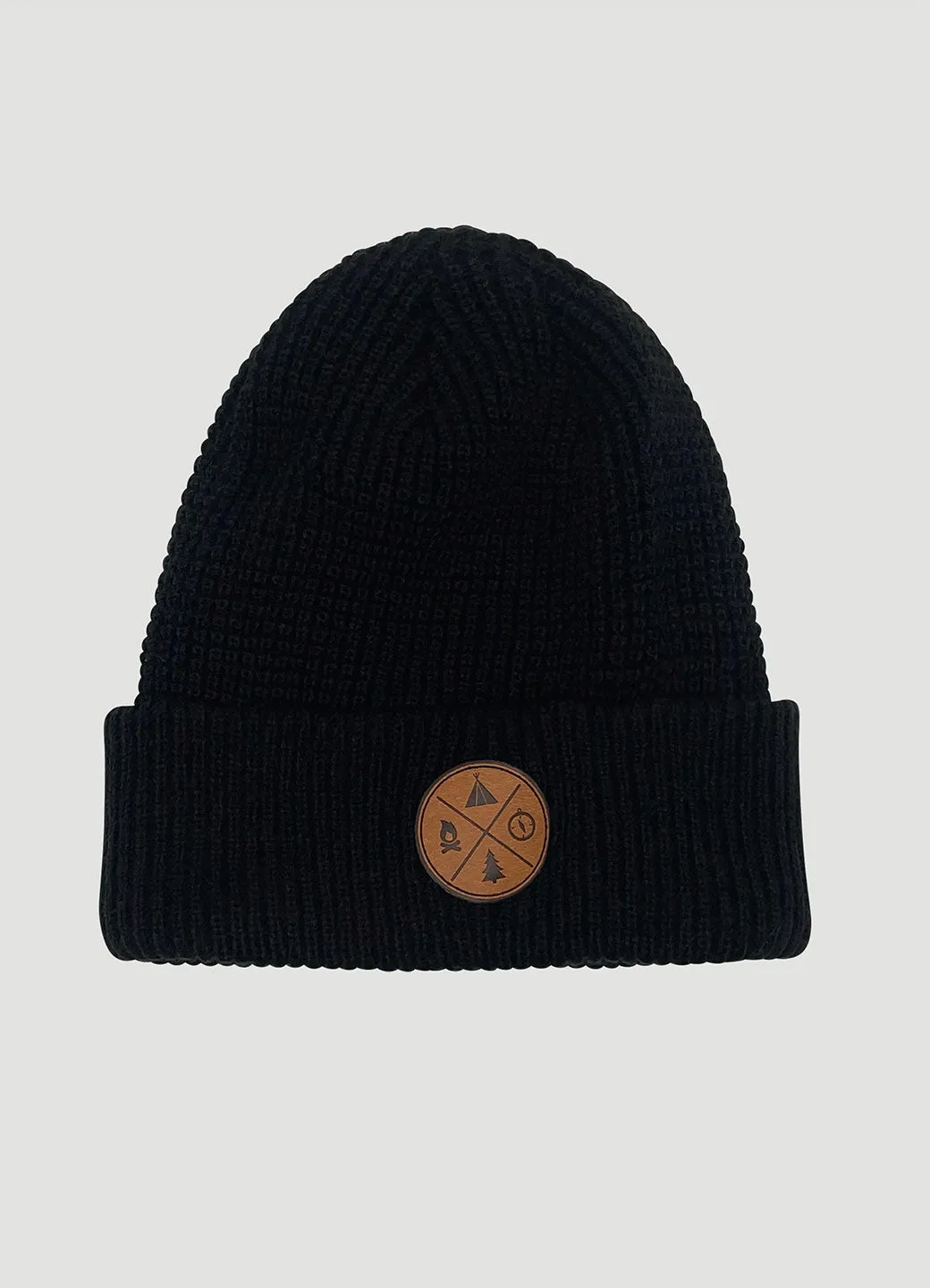 Waffle Knit Cuffed Beanie