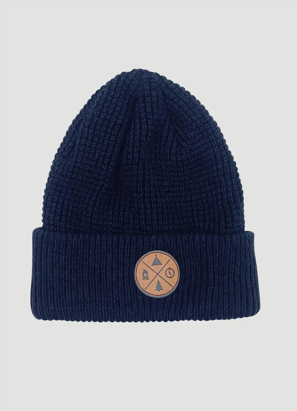 Waffle Knit Cuffed Beanie