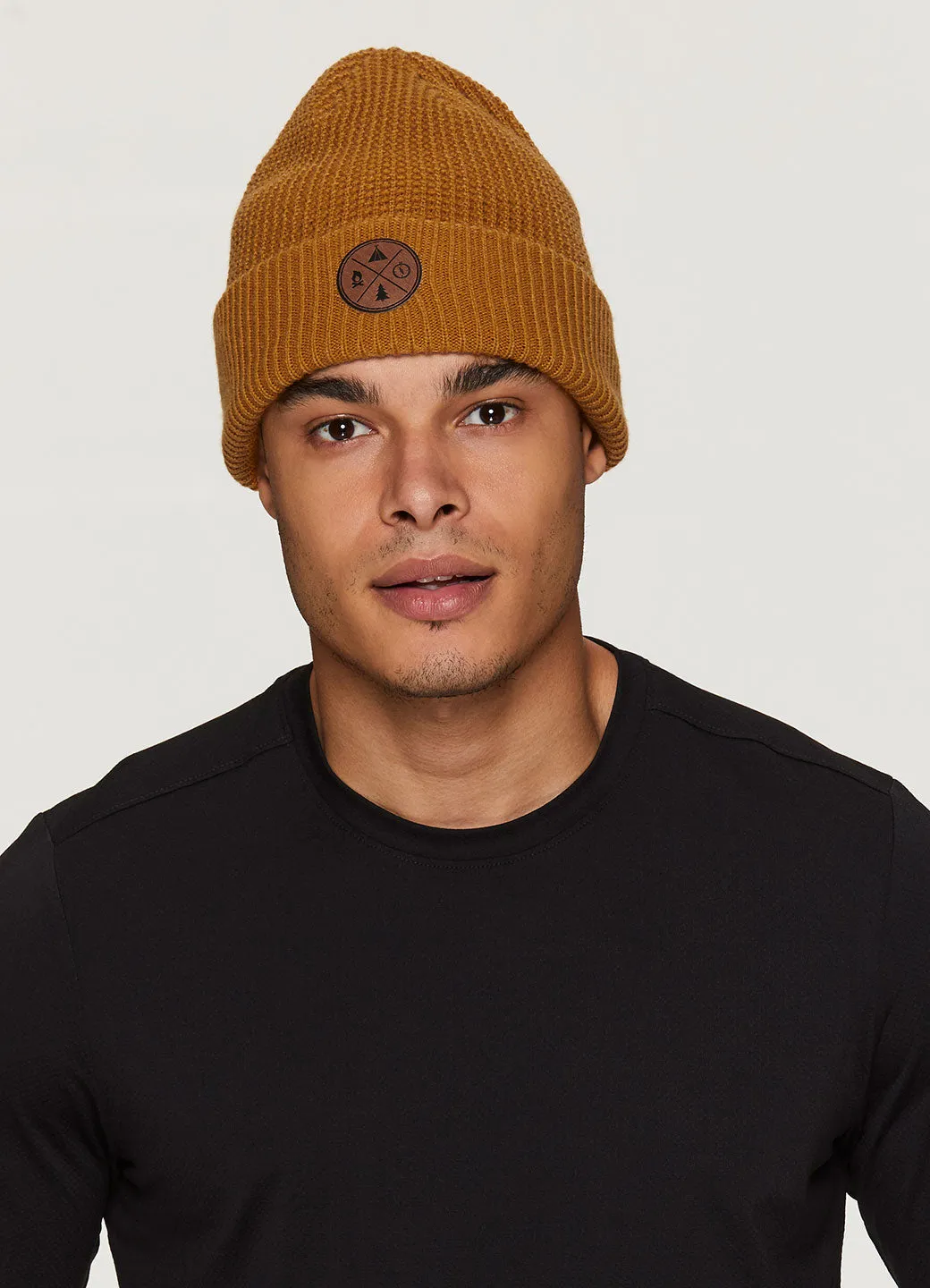 Waffle Knit Cuffed Beanie