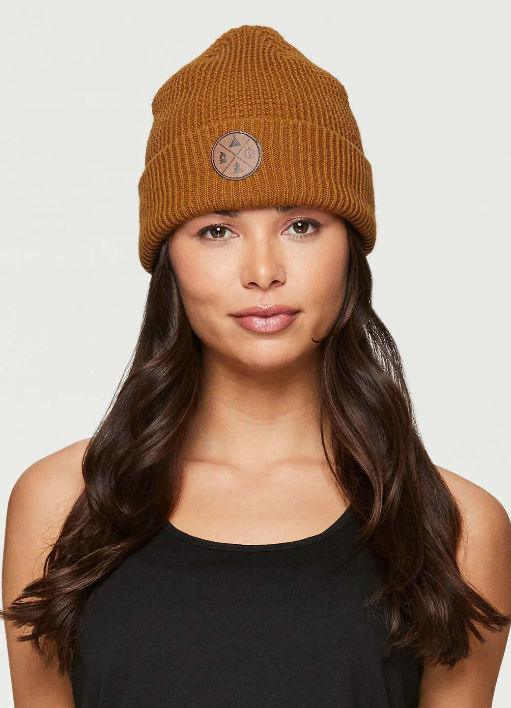 Waffle Knit Cuffed Beanie